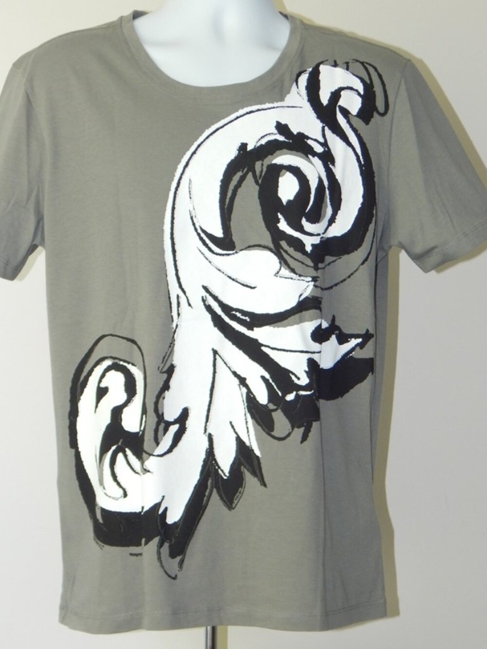 Versace Collection Cotton Graphic Short Sleeve Grey T SHIRT LAST AVAILABLE